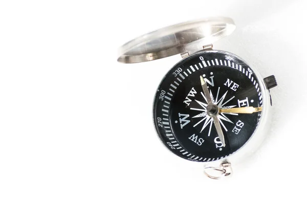 Small pocket compass isolated on white background — Stock Photo, Image