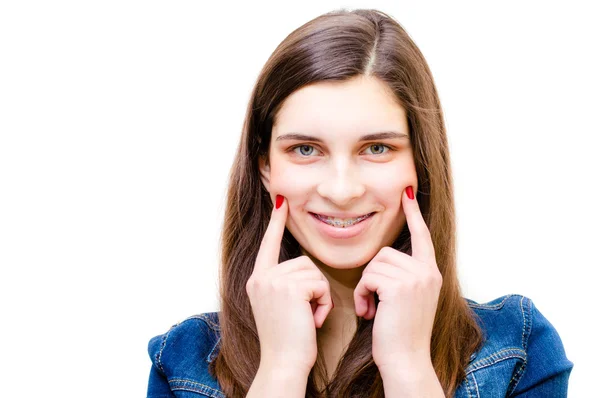 Happy teenage girl funny smiling — Stock Photo, Image