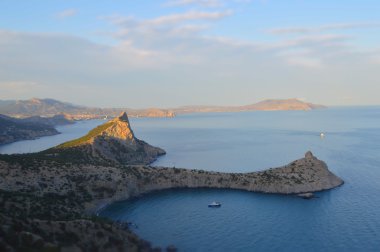 Green bay of Noviy Svet is located between Crimean mountains