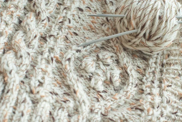 Detail der gewebten Handarbeit Strickpullover — Stockfoto