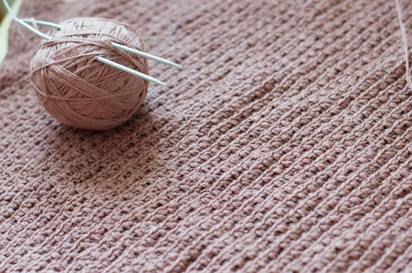 Detail van geweven handwerk breien trui — Stockfoto