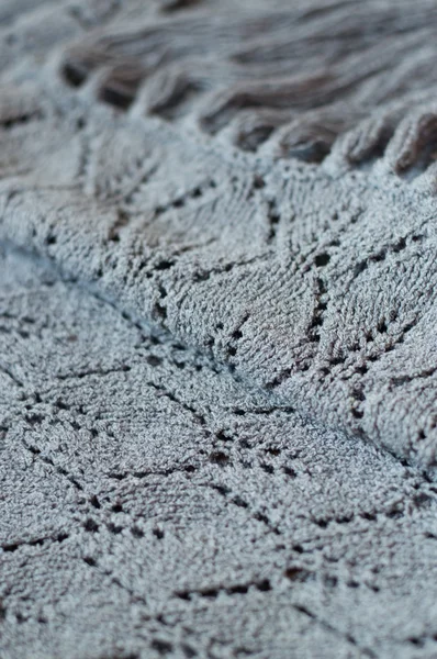 Detal, tkaniny rzemiosła drutach szal — Zdjęcie stockowe