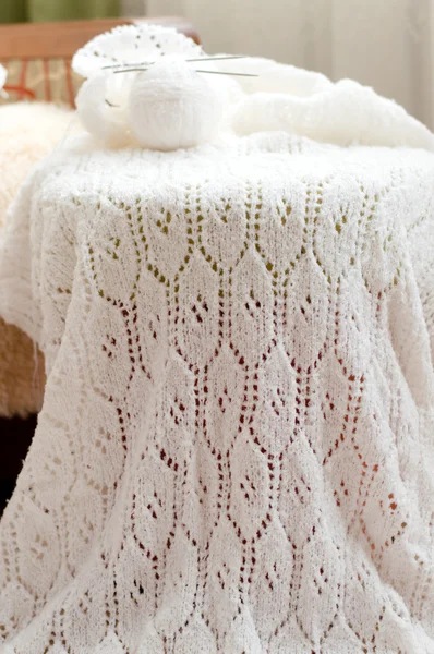 Detail der gewebten Handarbeit Strickpullover — Stockfoto