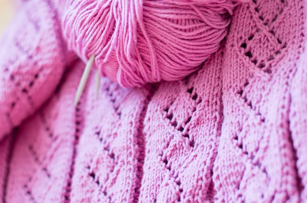 Detail der gewebten Handarbeit Strickpullover — Stockfoto