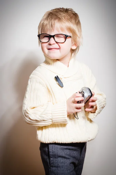 Boy with mobile cell phone — Stock Photo, Image