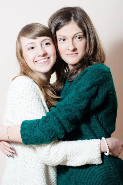 Women friendly hugging — Stock Photo, Image