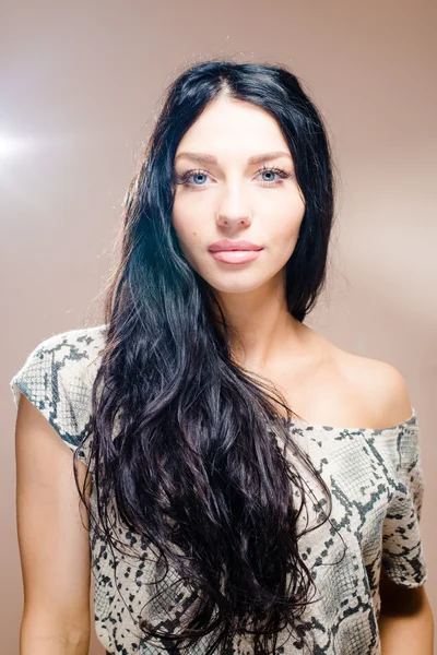 Woman with long black hair — Stock Photo, Image