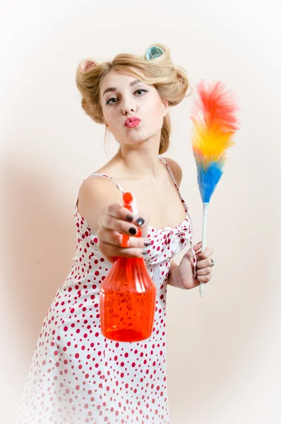 Woman clean up — Stock Photo, Image