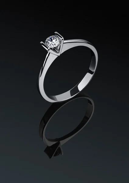 Sieraden ring met diamant — Stockfoto