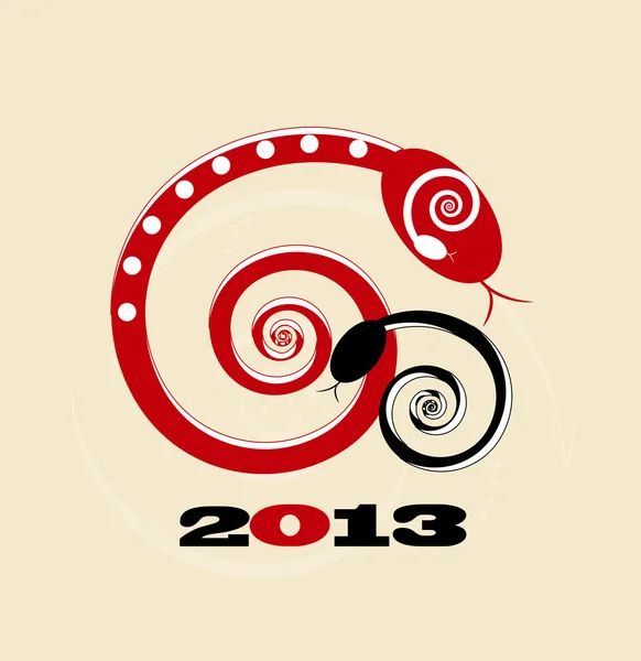 Φίδι κάρτα νέο έτος 2013 — Διανυσματικό Αρχείο