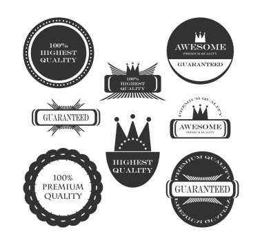 Premium Kalite ve garanti etiketleri