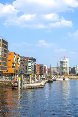 Hamburg Speicherstadt 'daki ünlü Hafencity Nord.