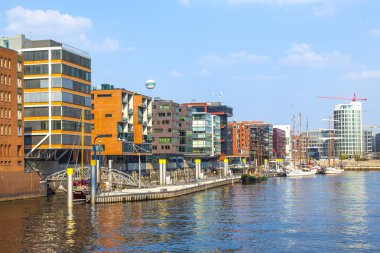 Hamburg Speicherstadt 'daki ünlü Hafencity Nord.