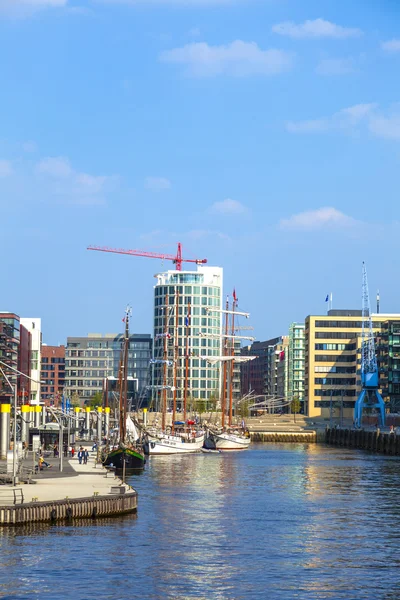 Berühmte Hafencity nord in der Speicherstadt in Hamburg — Stockfoto
