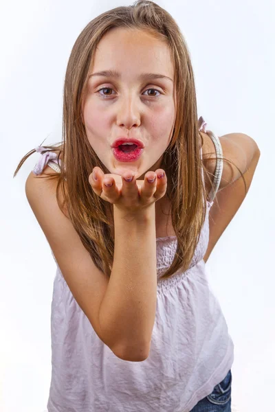 Portrait of cute young teenage girl — Stock Photo, Image