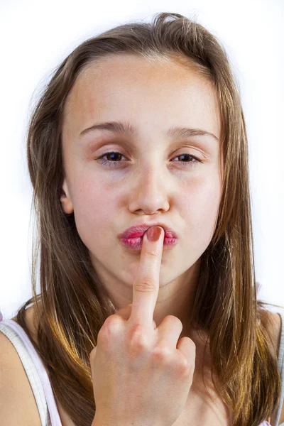 Retrato de linda joven adolescente —  Fotos de Stock