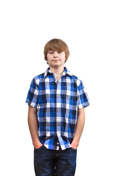 Cute smart happy smiling young boy — Stock Photo, Image