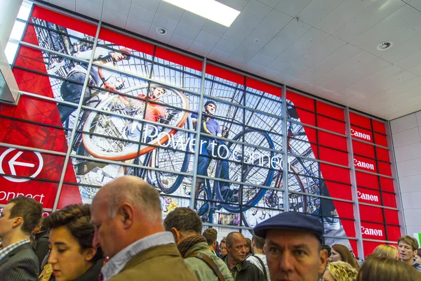 Вхід виставці Photokina - світ з роботи із зображеннями, Top подією для в — стокове фото