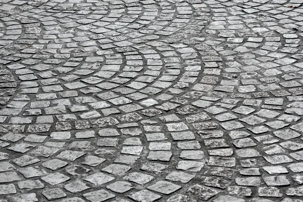 Vecchia strada di ciottoli di pietra — Foto Stock