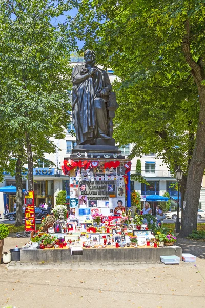 Minns michael jackson med vykort och personliga låt — Stockfoto