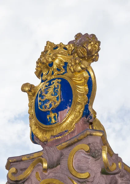 El emblema de oro de Hesse en Alemania, el león — Foto de Stock