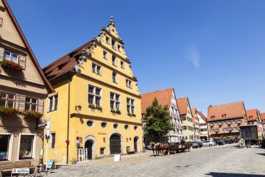 ünlü eski romantik Ortaçağ kasabası dinkelsbuehl