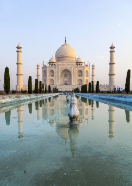 Taj mahal gündoğumu ışık, agra, Hindistan