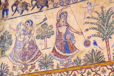 bikaner içinde fresklerle havelis