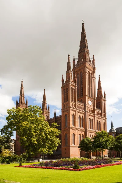 Marktkirche v wiesbaden, Německo — Stock fotografie