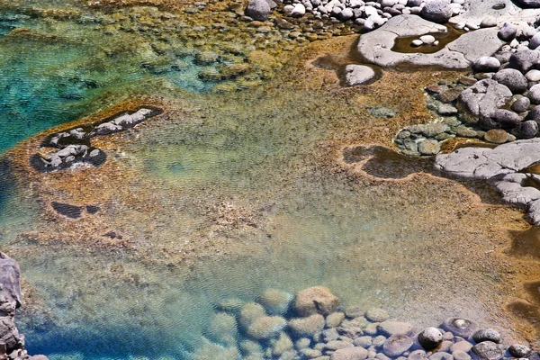 Natural pool at the coastside of lanzarote in nature — Stock Photo, Image