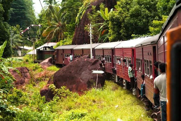 Montando de trem a trilha de montanha cênica de Nuwarelia para Colo — Fotografia de Stock