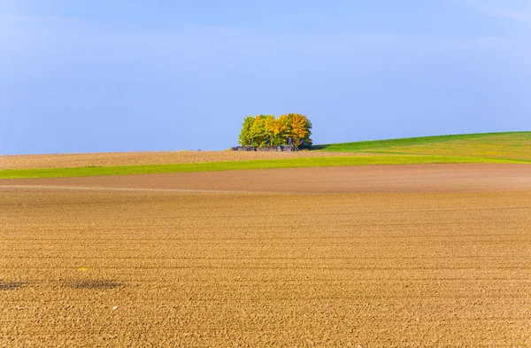 Ländliche Landschaft mit Hektar aus Heißluftballon in Frankfurt — Stockfoto