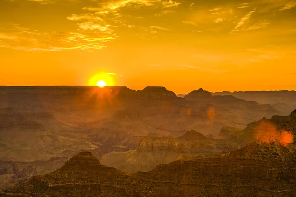 Sunset at the Grand Canyon seen from Desert View Point, South Ri — Stock Photo, Image