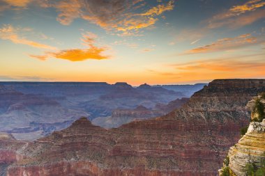 Sunset at the Grand Canyon seen from Desert View Point, South Ri clipart