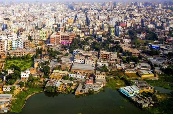 Luchtfoto van dhaka, bangladesh — Stockfoto