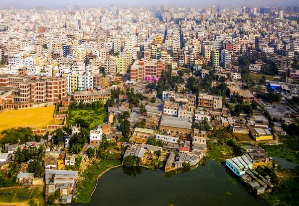 Vue aérienne de Dacca, Bangladesh Images De Stock Libres De Droits