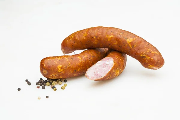 Wurst in Handarbeit vom Metzger — Stockfoto