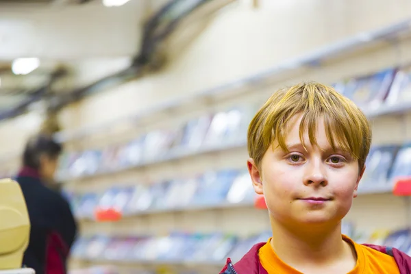 Boy looks critical but confident — Stock Photo, Image