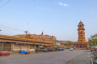 jodhpur ve fort görünümüne ünlü Viktorya Saat Kulesi