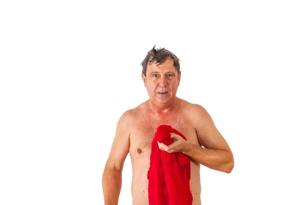 Hombre toallando cabello después de la ducha —  Fotos de Stock