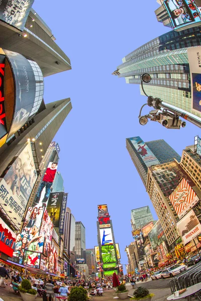Náměstí Times square v new Yorku ve světle — Stock fotografie