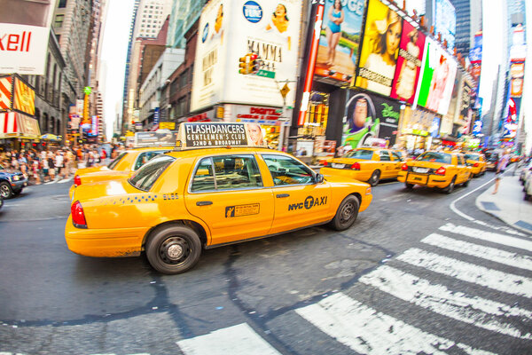 times square in New York in afternoon light