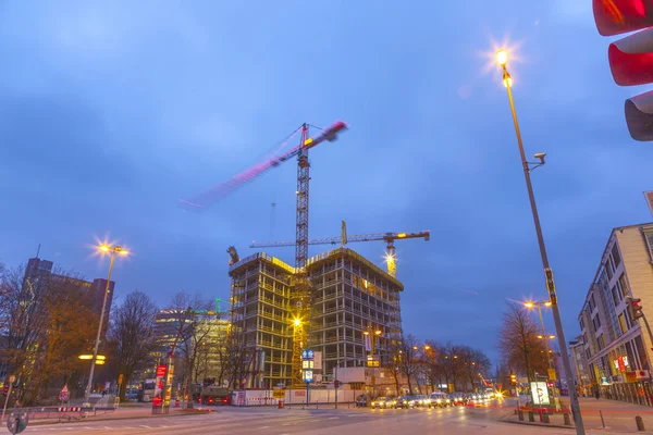 Estaleiro de construção no Reeperbahn em Hamburgo — Fotografia de Stock