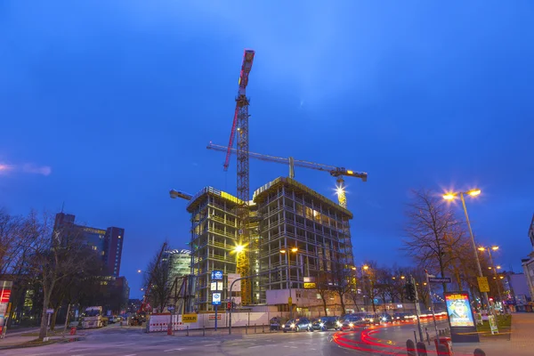 Estaleiro de construção no Reeperbahn em Hamburgo — Fotografia de Stock