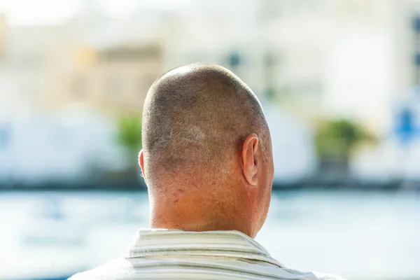 Back of male man with short haircut — Stock Photo, Image