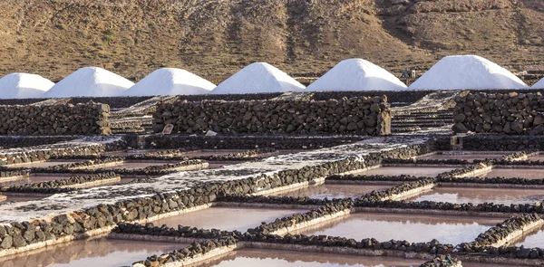 Salzraffinerie, Kochsalzlösung aus Janubio, Lanzarote, Spanien — Stockfoto