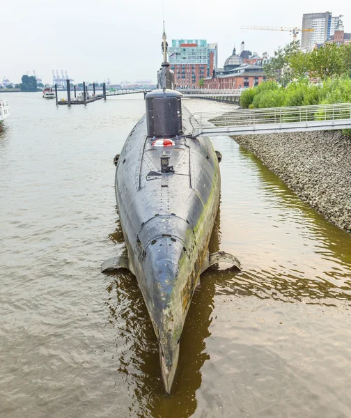 Onderzeeër in de haven van hamburg — Stockfoto