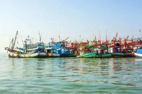 Fisherboats in the harbor — Stock Photo, Image