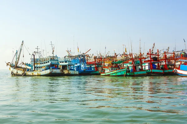 在港口 fisherboats — 图库照片