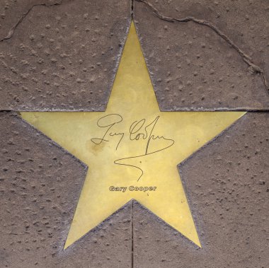 Star of Gary Cooper on sidewalk in Phoenix, Arizona. clipart
